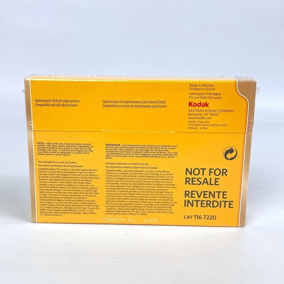 Kodak Photo Paper 180 sheets 4" x 6" Instant Dry Gloss Brilliant New/Sealed - Picture 3 of 8